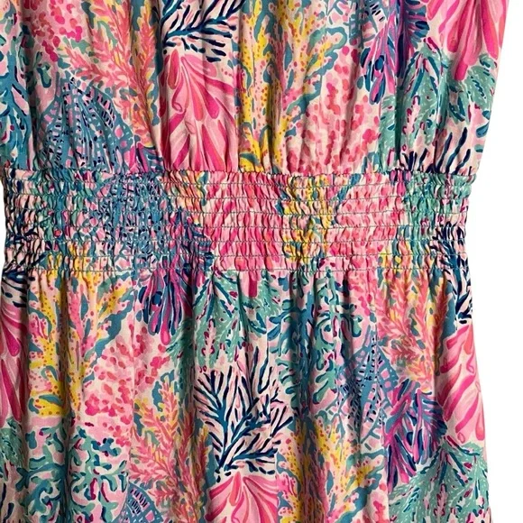 Lilly Pulitzer Ravi Romper Splashdance Flutter Sleeves Back Keyhole Skort — M - Picture 5 of 11